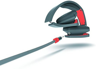 Sharper Image Shp2500Or Universal Tangle Free Premium Foldable Headphones With Mic Compatible With All Devices () Headphone(Red)