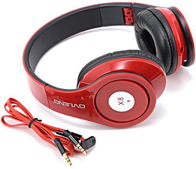 

Ovleng X8 3.5Mm Folding Stereo Headphones Earphones With Mic Detachable Cable Controller For Pc Headphone(Red)
