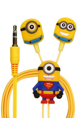 

A Connect Z Minions Cartoon Design AcZ Best Quality sound Base AR-61 Wired Headset with Mic(Yellow, In the Ear)