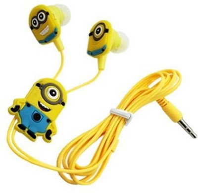 

A Connect Z Minions Cartoon Design AcZ Best Quality sound Base AR-69 Wired Headset with Mic(Yellow, In the Ear)