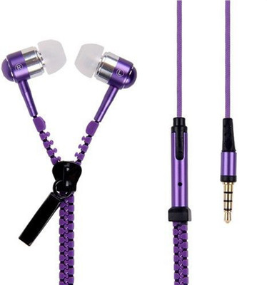 

Wellcare Zipper Handfree For Samsung Galaxy Mega 5.8 Wired Headset with Mic(Purple, In the Ear)