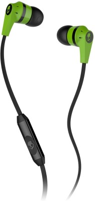 Skullcandy S2IKFY-323 Ink’d 2.0 Earbud with Mic Wired Headset with Mic(Lime Green, In the Ear)