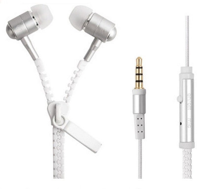 

Uflux Zipper Wired Headset with Mic(White, In the Ear)