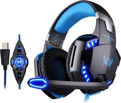 

Kotion Each G2200 7.1 Channel USB Wired Headset with Mic(Black & Blue, Over the Ear)