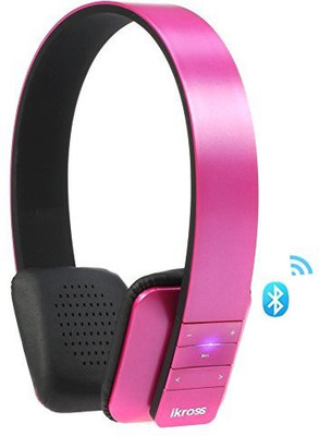iKross Bluetooth 4.0 Stereo Bluetooth Headset with Mic(Pink, On the Ear)