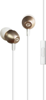 

Amkette Trubeats X9 Metal Wired Headset with Mic(Glittery-Gold, In the Ear)