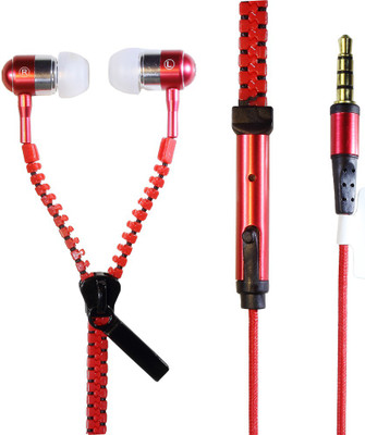 

Wellcare Zipper Handfree For LG Optimus VU Wired Headset with Mic(Red, In the Ear)