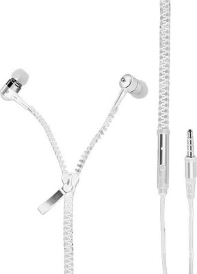 

Smartback Spygen Zipper Wired Headset with Mic(White, In the Ear)