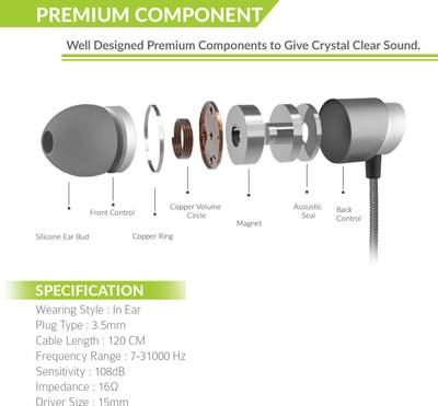 TIZUM Professional All-Metal Hi-Fi Wired Headset (Space Grey) 