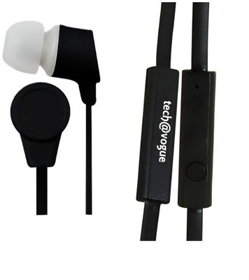

Tech@Vogue TVERMB-02 Black Wired Headset with Mic(Black, In the Ear)