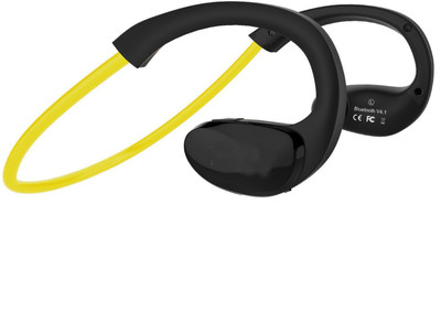 Shrih In-Ear V4.1 Lightweight Sports Bluetooth Headset with Mic(Yellow, Black, In the Ear)
