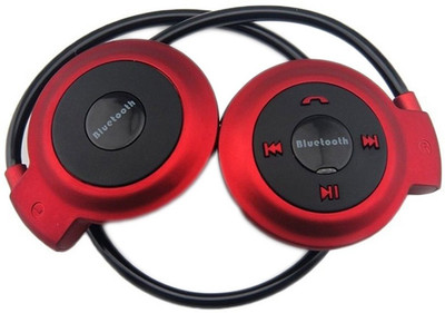 Rock Zone Sporty Mini 503 Bluetooth Headset with Mic(Red, On the Ear)