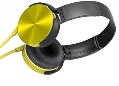 A Connect Z MDR-XB450-Stylish good Sound Hdst-312 Wired Headset with Mic(Gold, Over the Ear)