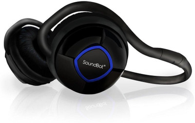 soundbot SB240 Bluetooth Headset with Mic(Sapphire Blue/Black, Over the Ear)
