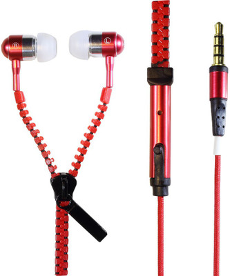 

TrendyIndia Zipper HFZPA341 Wired Headset with Mic(Red, In the Ear)
