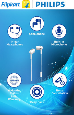 Philips SHE 1455WT/94 Wired Headset with Mic(White, In the Ear)