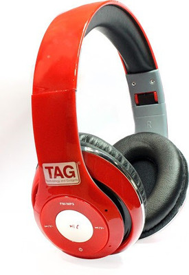 

TAG BH-1000 Wired, Bluetooth Headset with Mic(Red, Over the Ear)