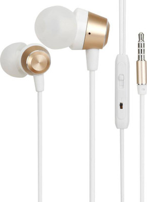 Saturn Retail Me Wired Headset with Mic(Golden, In the Ear)