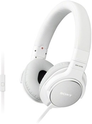Sony MDR-ZX750AP Wired Headset with Mic(White, Over the Ear)