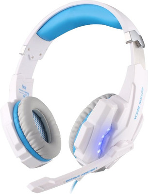 

Kotion Each G9000 Wired Headset with Mic(White and Blue, Over the Ear)