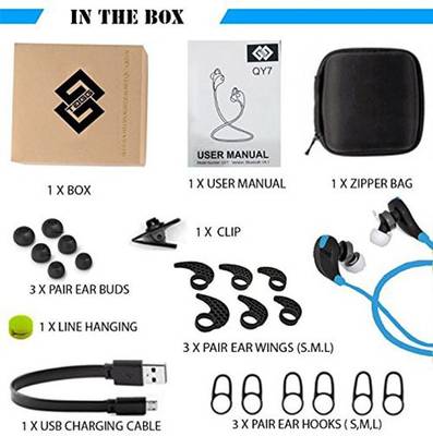 TAGG Jogger-Blue Wireless Bluetooth Headset With Mic