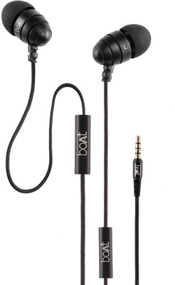 boAt Bass Heads170 Wired Headset with Mic(Black, In the Ear)