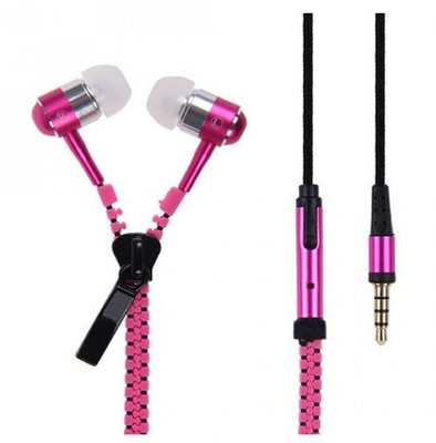 CREATION4U Zipper Z1963 Stereo Dynamic Tangle Free Handfree Wired Headset(Pink, Wireless in the ear)