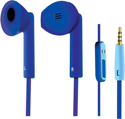 Portronics Por 129 Wired Headset with Mic(Blue, In the Ear)