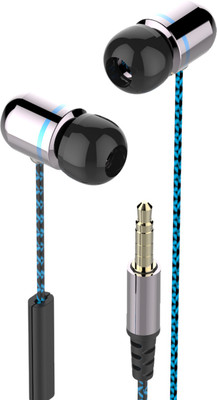 

Kworld S14 Wired Headset with Mic(Silver and Blue, In the Ear)