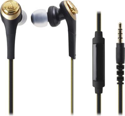 

Audio Technica ATH-CKS550iS BGD Wired Headset with Mic(Black Gold, In the Ear)