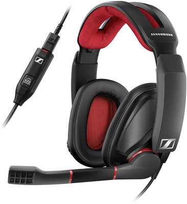 

Sennheiser GSP 350 Wired Headset with Mic(Black and Red, Over the Ear)