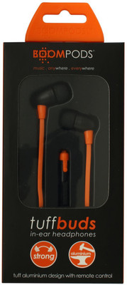 

Boompods Tuffbuds Strong Wired Headset with Mic(Orange, In the Ear)