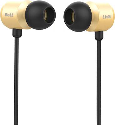 Bell Extreme durable Metal Subwoofer series Universal 3.5mm Headphone with MIC Wired Headset (Gold) 