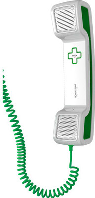 Swiss Voice CH-05 Wired Headset with Mic(White & Green, On the Ear)