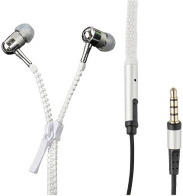 

TrendyIndia Zipper HFZPA379 Wired Headset with Mic(White, In the Ear)