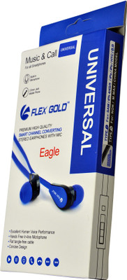 

flex Flex Gold Eagle Music & Call Stereo Earphones with Mic Universal 3.5mm Wired Headset with Mic(Black, In the Ear)