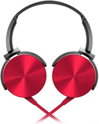A Connect Z MDR-XB450-Stylish Amazing Headphn -214 Headphone(Red, Over the Ear)