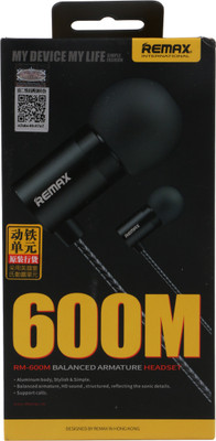 

Remax 600M Wired Headset with Mic(Black, In the Ear)