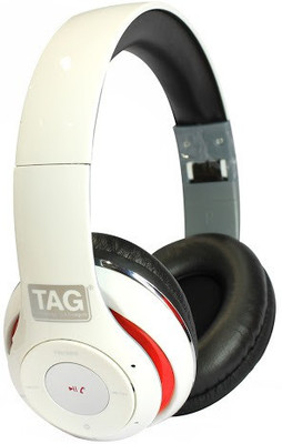 

TAG BH-1000 Wired, Bluetooth Headset with Mic(White, Over the Ear)