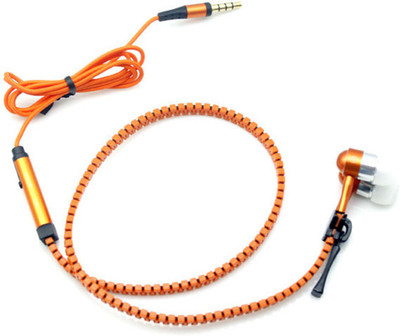 

Wellcare Zipper Handfree For Sony Xperia ZL Wired Headset with Mic(Orange, In the Ear)