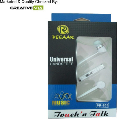 

Creative Via Peeaar Pr-205 Boom Sound Earphone With Mic Wired Headset with Mic(White, In the Ear)
