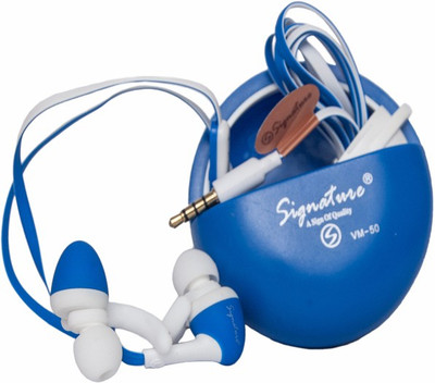 Signature VM50 Wired Headset with Mic(Blue, In the Ear)