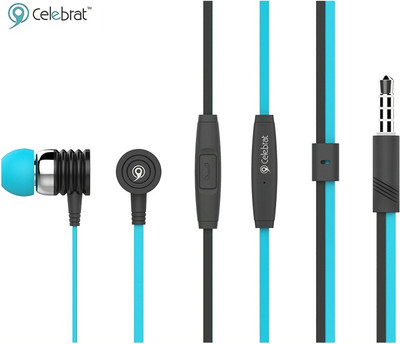

CELEBRAT S50 Wired Headset with Mic(Blue, In the Ear)