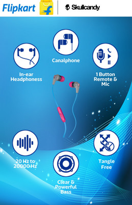 

Skullcandy S2IKGY-383 Inkd In-the-ear Headset(Blue, In the Ear)