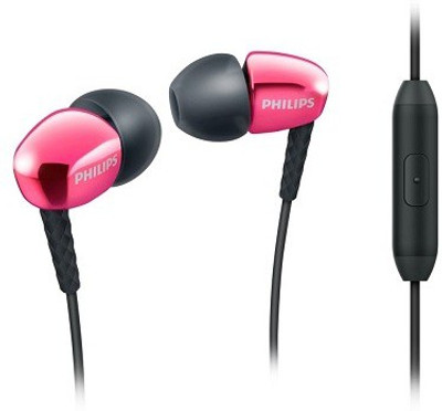 Philips IN ear Headphone with Mic Wired Headset with Mic(Pink, In the Ear)