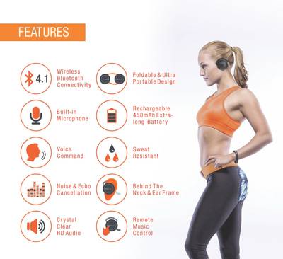 Tantra Groove Wireless Bluetooth Headset (Black and Silver) 