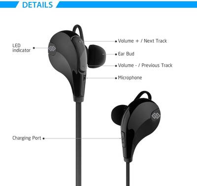 TAGG Jogger-Black Wireless Bluetooth Headset (Black) 