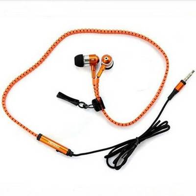 Epresent Zipper Style Earphones Style Earphones Wired Headphones (Orange, In the Ear) 