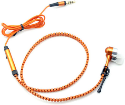 

Wellcare Zipper Handfree For Micromax Unite 2 A106 Wired Headset with Mic(Orange, In the Ear)