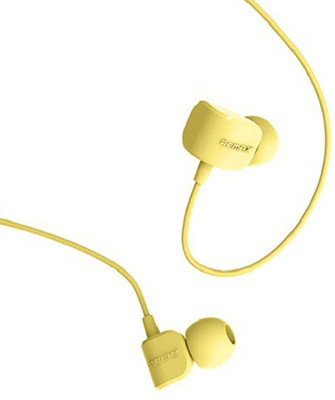 Remax 502 Wired Headset with Mic(Yellow, In the Ear)